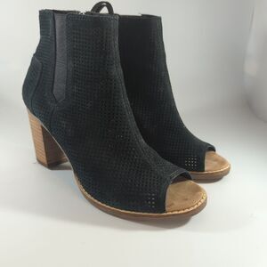 Toms Black Majorca Boots Shoes Women's Size 7 W